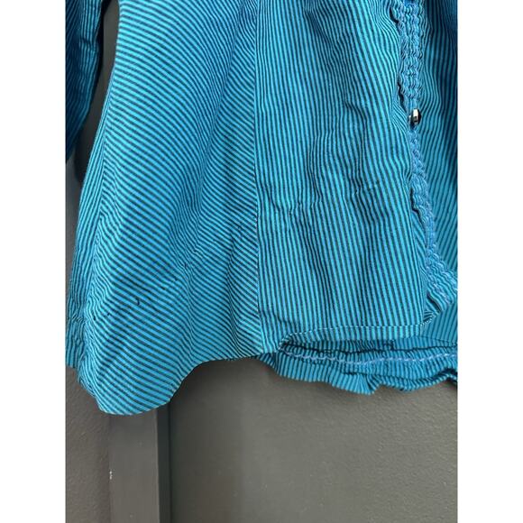 Roar Women’s Western Blue Shirt - Sequined And Pearl Snaps, See Notes - Picture 8 of 14
